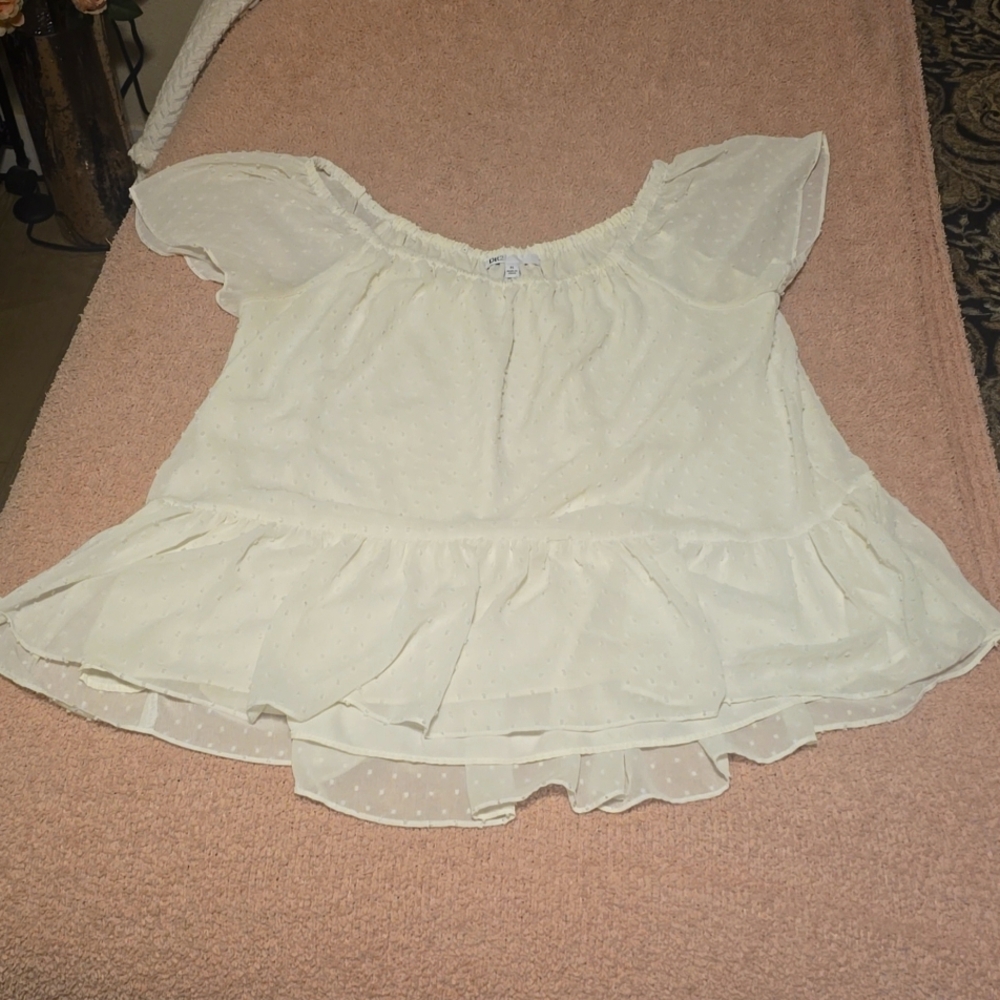 Sheer flowy ruffle top